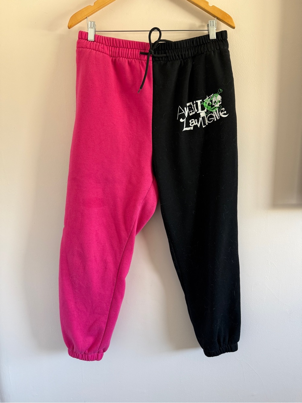 Two-Tone Pink & Black Avril Lavigne Track Joggers